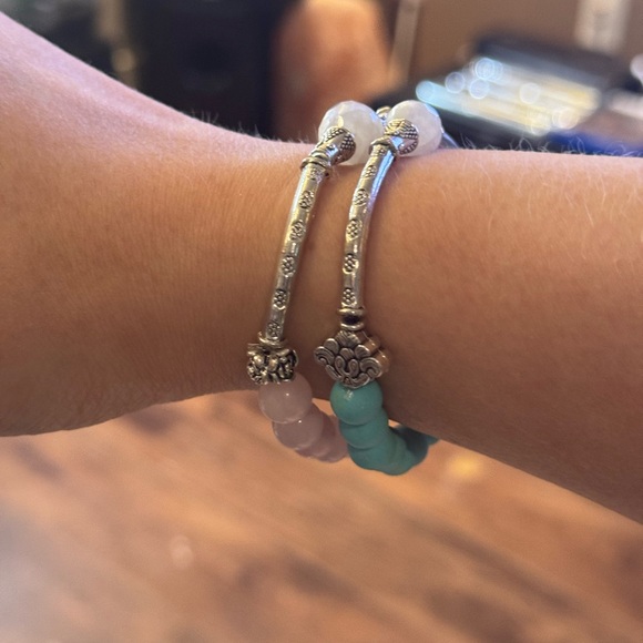 Four new handmade bracelets, moonstone rose quartz amethyst turquoise jasper - Picture 7 of 10